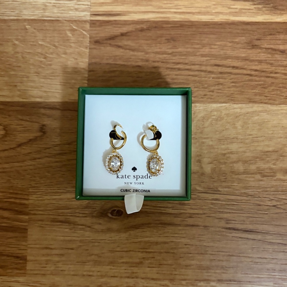 NIB Kate Spade's Victoria huggies dangle earrings